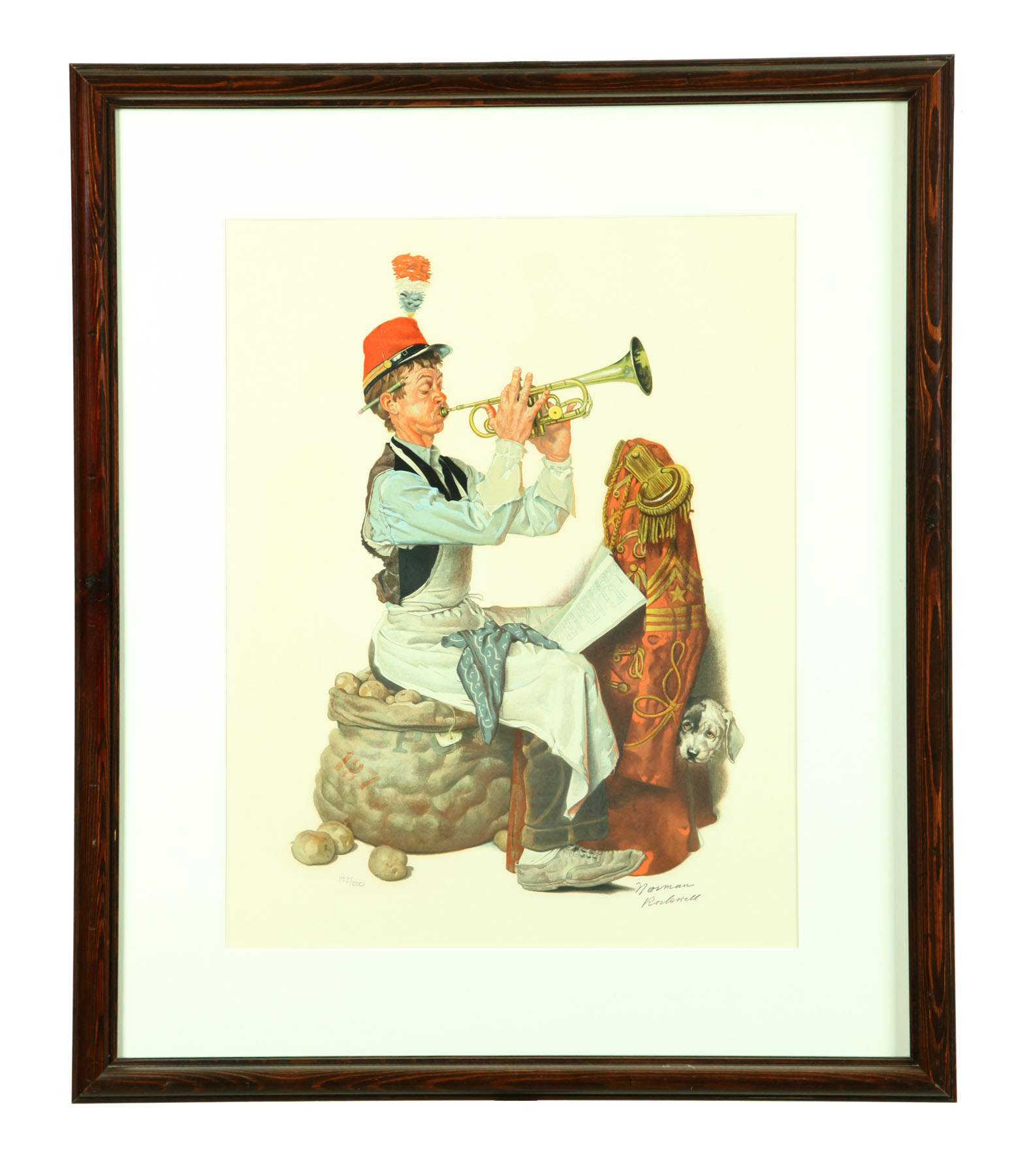 Appraisal: THE TRUMPETER PRINT BY NORMAN ROCKWELL AMERICAN - Chromolithograph on