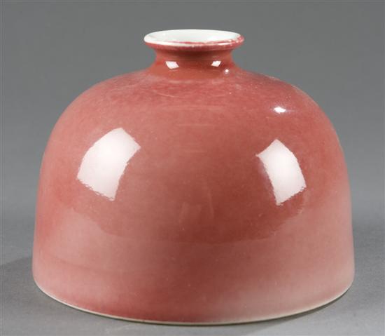 Appraisal: Chinese porcelain beehive brushwasher Red glazed and having a Kangxi