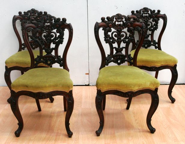 Appraisal: A set of eight Baroque style walnut and upholstered dining