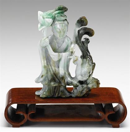 Appraisal: Chinese Jadeite grouping th century The light celadon to dark