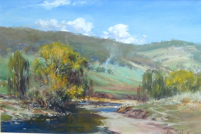 Appraisal: Allan Fizell born Smoke in the Hills Tumut oil on