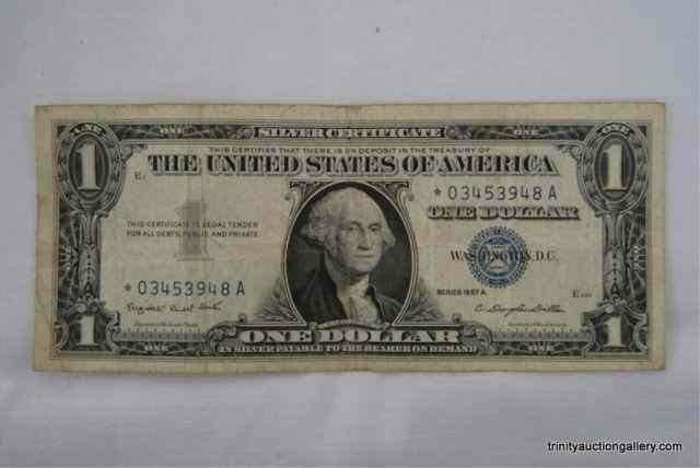 Appraisal: A One Dollar Silver Certificate Star NoteA very nice U