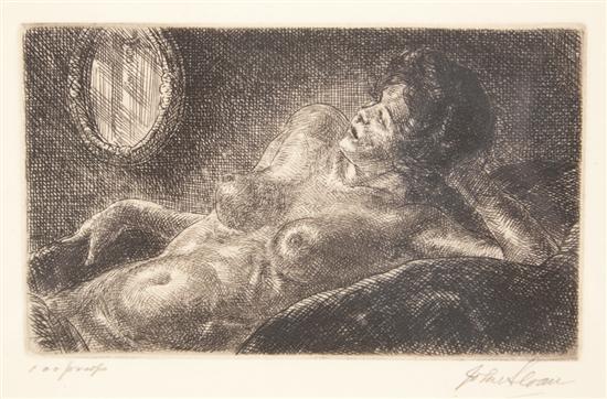 Appraisal: John Sloan American - Half Nude on Elbow etching signed