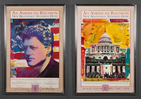 Appraisal: Peter Max German American b Two Bill Clinton Inauguration Color