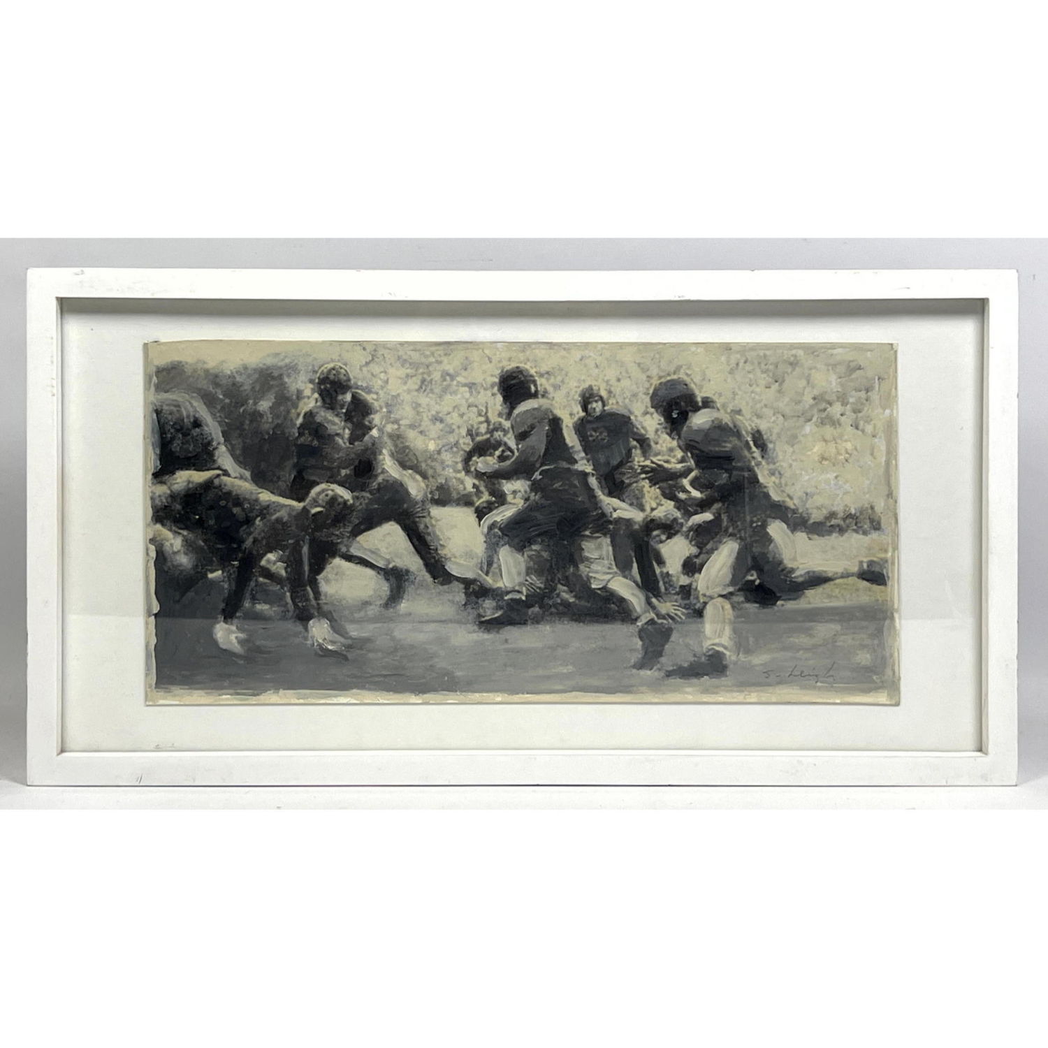 Appraisal: S Leigh Painting American football Dimensions Image Size H inches