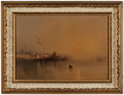 Appraisal: James Hamilton American - On the Thames oil on canvas