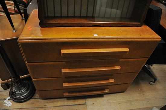 Appraisal: AN 'AMERICAN MODERN' BLONDEWOOD FOUR DRAWER CHEST