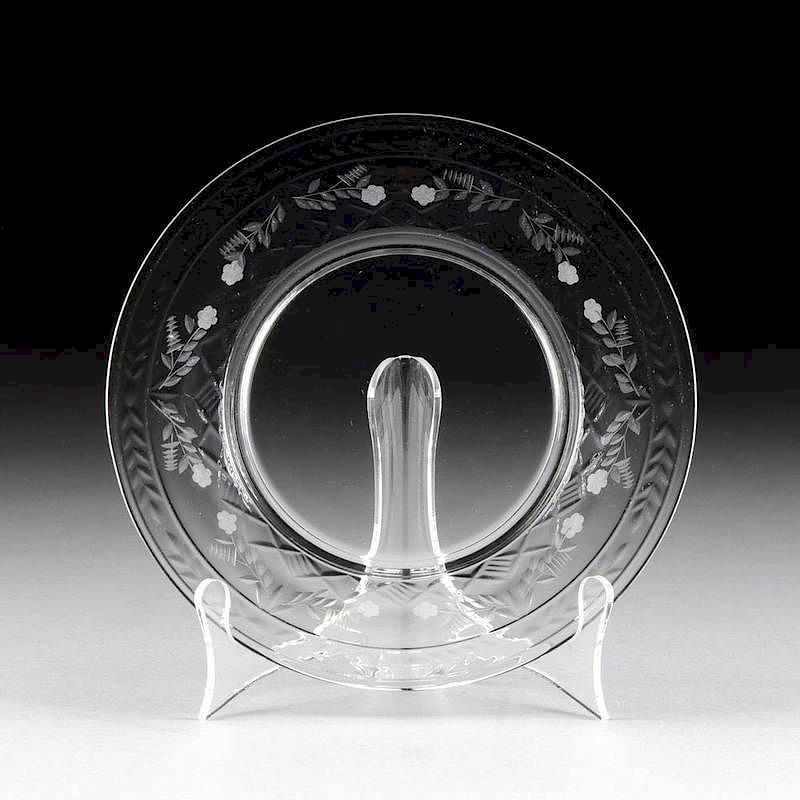 Appraisal: A SET OF TWELVE VINTAGE CUT AND ETCHED CRYSTAL SALAD