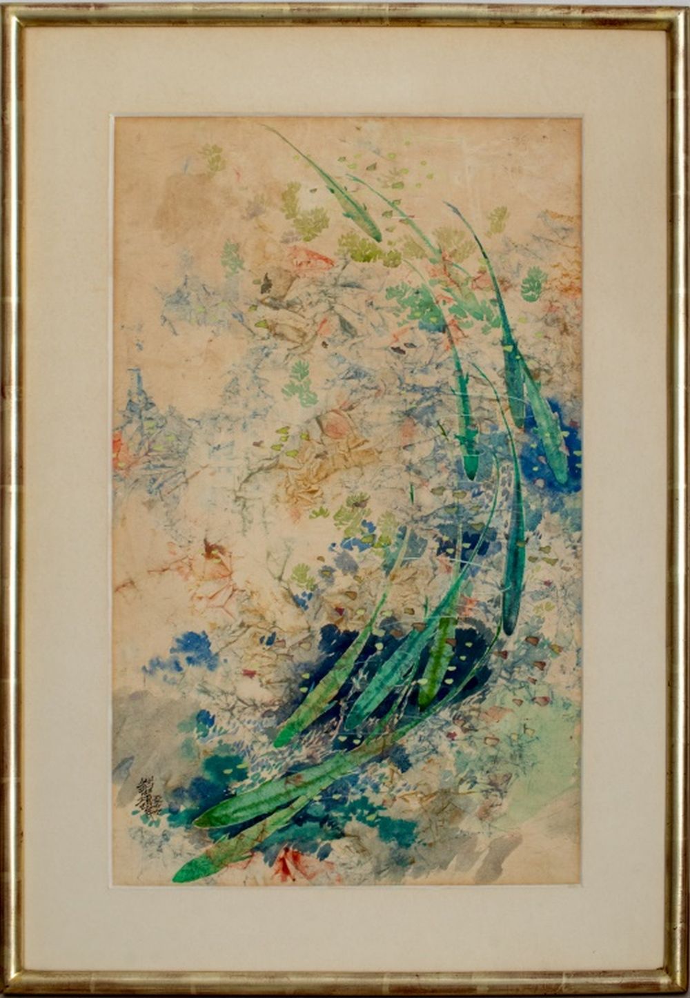 Appraisal: JAPANESE 'UNDERWATER SCENE' WATERCOLOR ON PAPER Japanese watercolor on paper