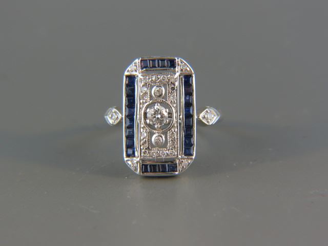 Appraisal: Diamond and Sapphire Ring carat total gem weight in platinum