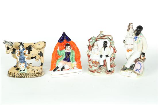 Appraisal: FOUR STAFFORDSHIRE FIGURES England nd half- th century Pictured are