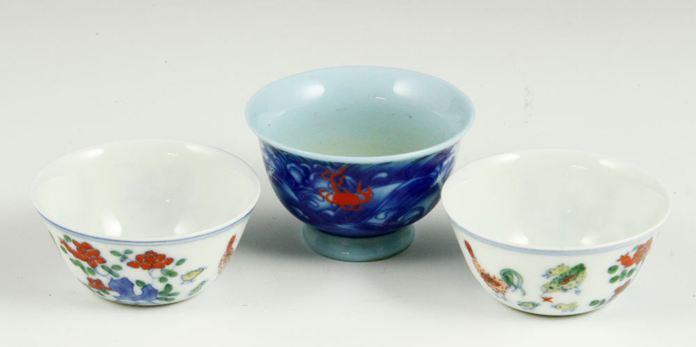 Appraisal: - th C Bowls th century bowls two with chickens