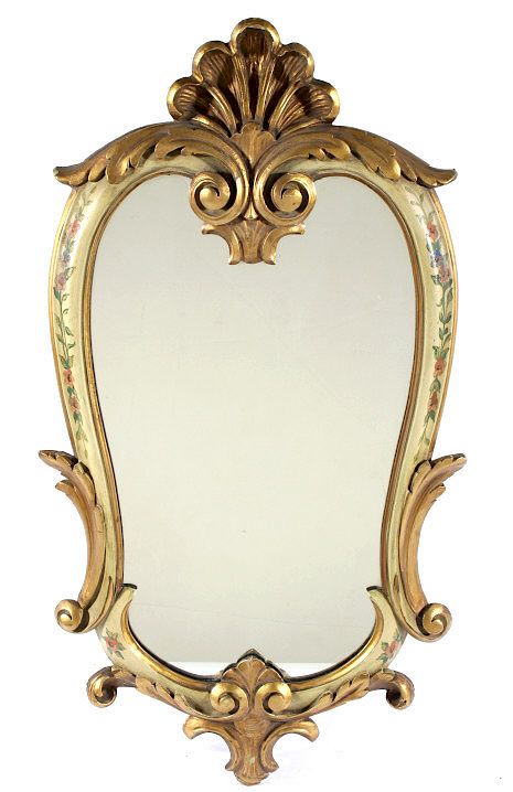 Appraisal: Antique Hand Painted Victorian Style Mirror Included in this lot