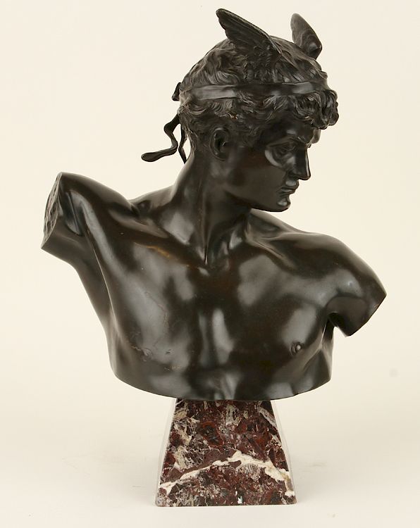 Appraisal: RAYMOND SUDRE BRONZE OF MERCURY SIGNED Raymond Sudre French -