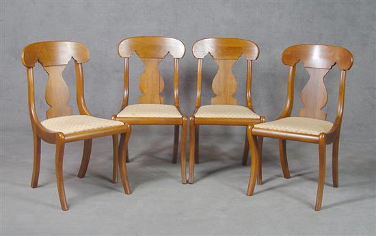 Appraisal: Henkel Harris Classical Style Walnut Dining Side Chairs Set of