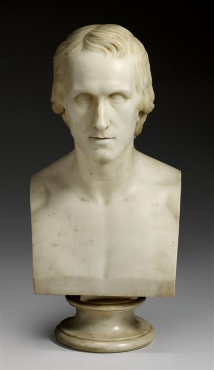 Appraisal: American School th centuryfine marble bust of young gentleman