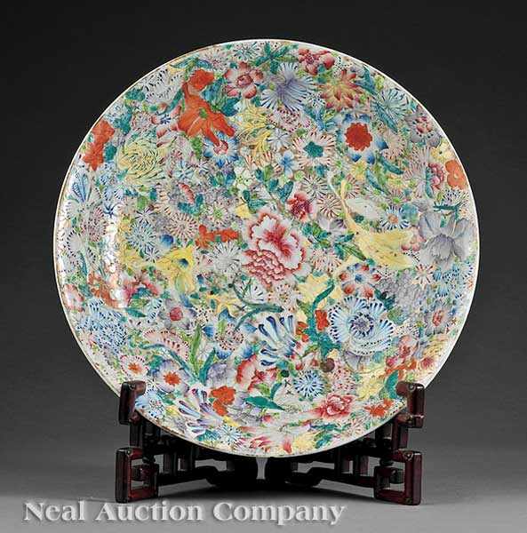 Appraisal: A Chinese Famille Rose 'Mille-Fleurs' Porcelain Charger probably th th