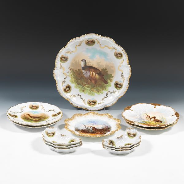 Appraisal: TWELVE PIECE LIMOGES PORCELAIN SET Five Limoges porcelain plates approx