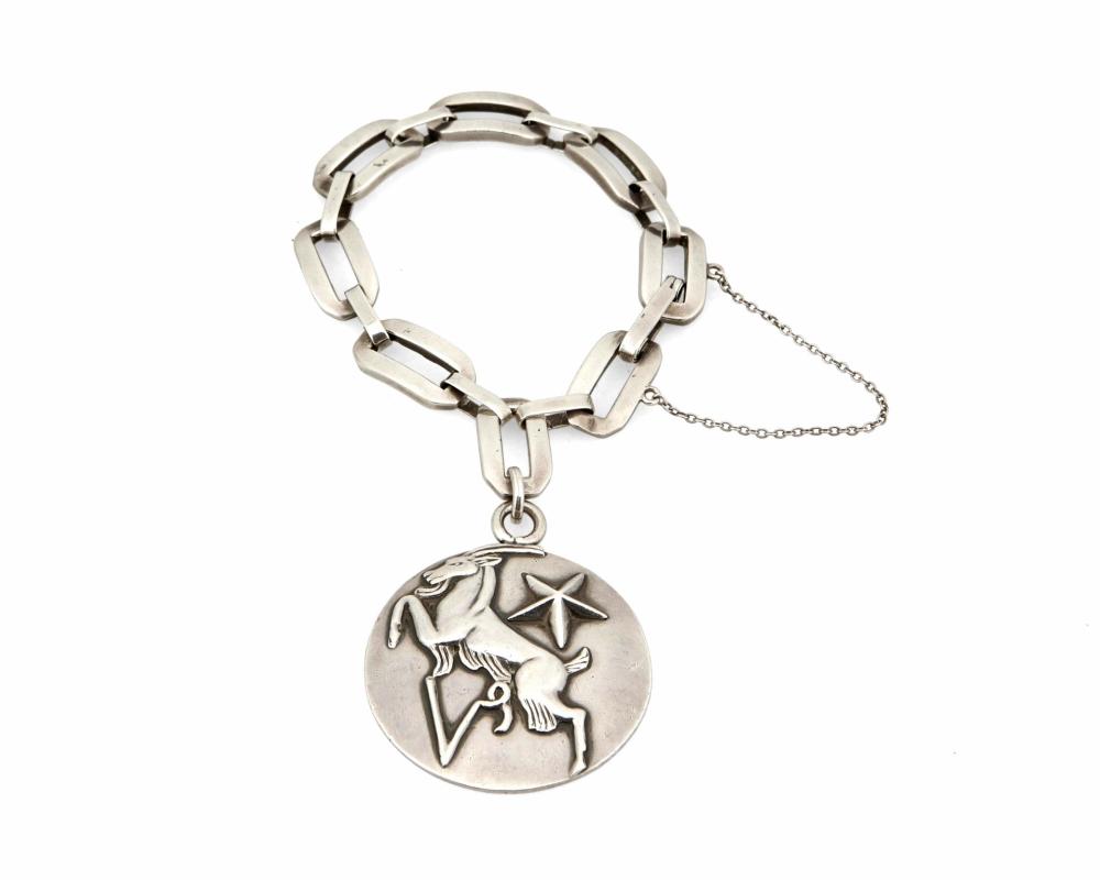 Appraisal: A Margot de Taxco Capricorn Zodiac charm bracelet Margot Van