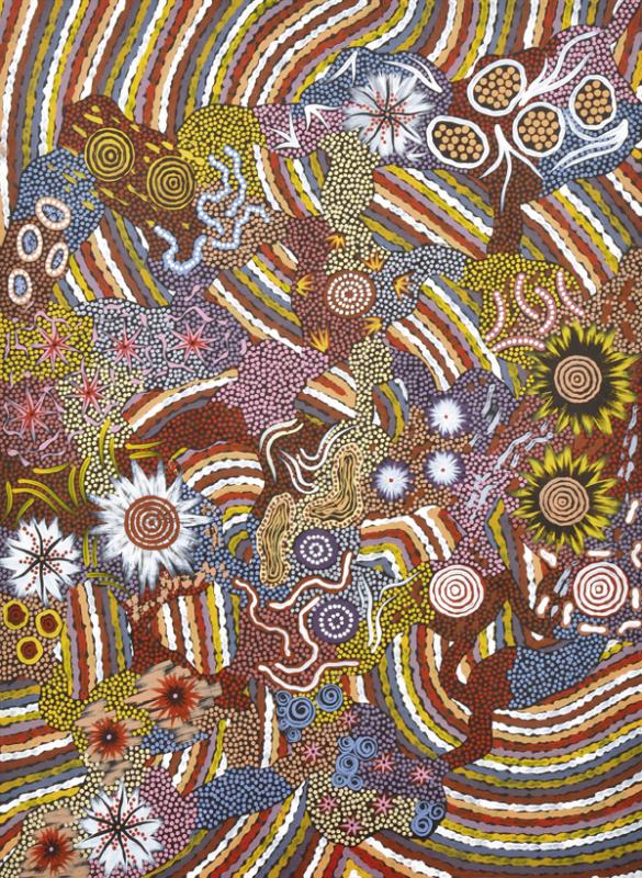 Appraisal: MICHELLE POSSUM NUNGURRAYI BORN Bush Turkey Dreaming acrylic on linen