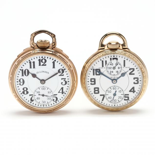 Appraisal: Two Vintage Gold Filled Open Face Pocket Watches The first