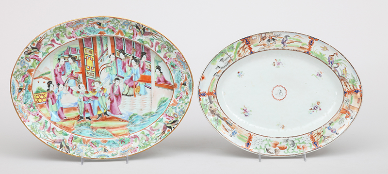 Appraisal: Canton Rose Medallion Porcelain Oval Platter and a Chinese Export