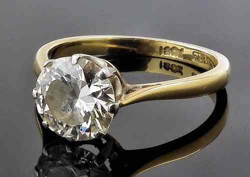 Appraisal: A modern ct gold and platinum mounted diamond solitaire ring