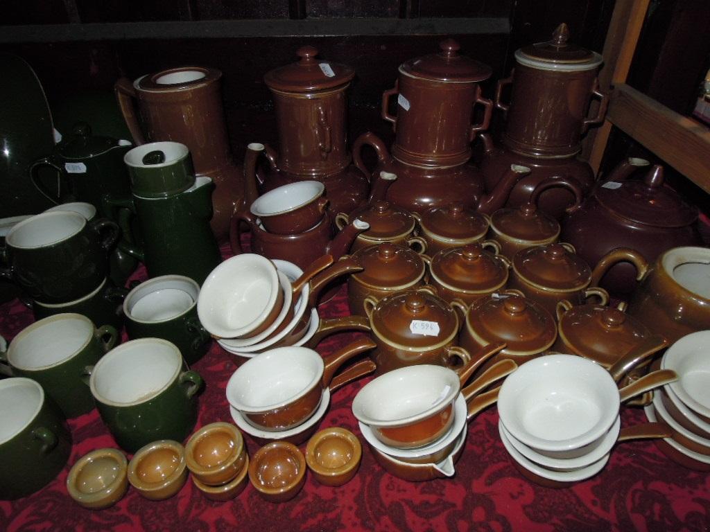 Appraisal: An extensive collection of Pillivuyt wares with brown and green