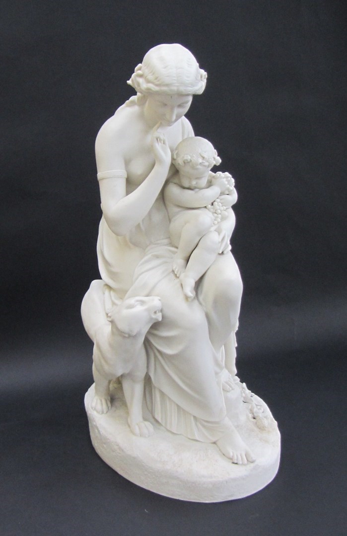 Appraisal: A Copeland parian figure group 'Ino and Bacchus' impressed to