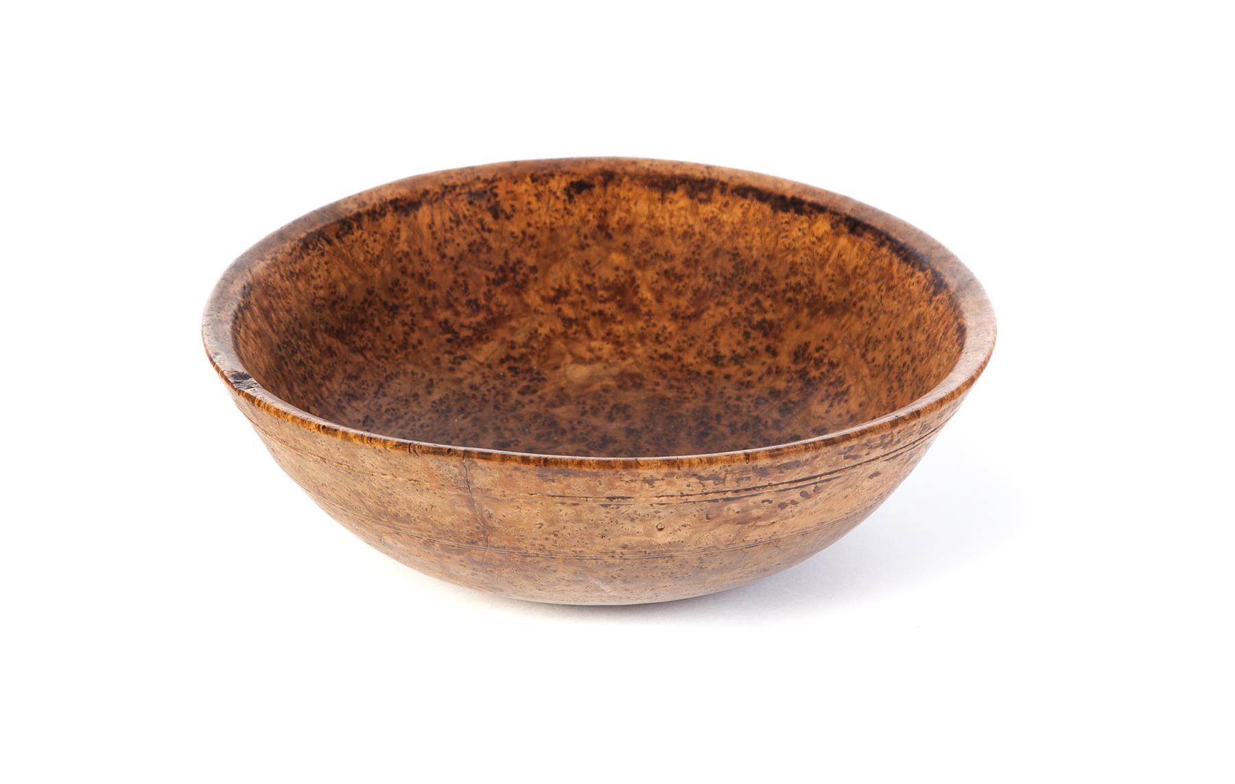 Appraisal: AMERICAN BURL BOWL Nineteenth century Good figure Lightly cleaned with