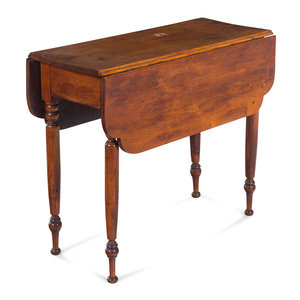 Appraisal: A Late Federal Cherrywood and Maple Drop Leaf Table th