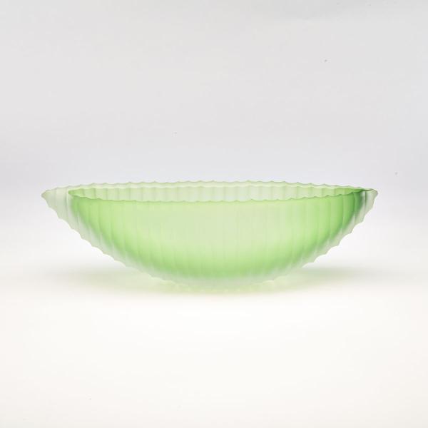 Appraisal: Laura de Santillana Italian b for Arcade Green Glass Canoe