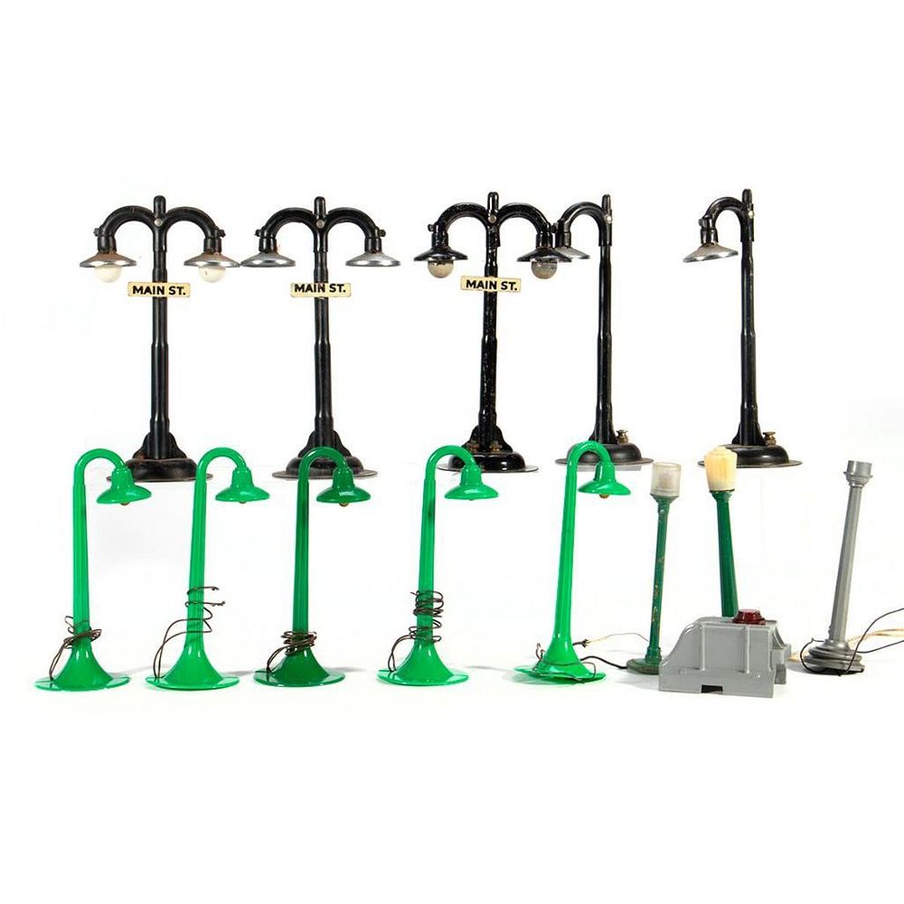 Appraisal: Marx lamp posts Marx Green Plastic Marx Lamp Posts Green