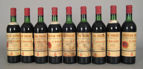 Appraisal: Nine ml bottles Chateau Figeac