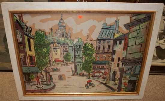 Appraisal: Jack Louis Amoroso American b View of Parisian town lithograph