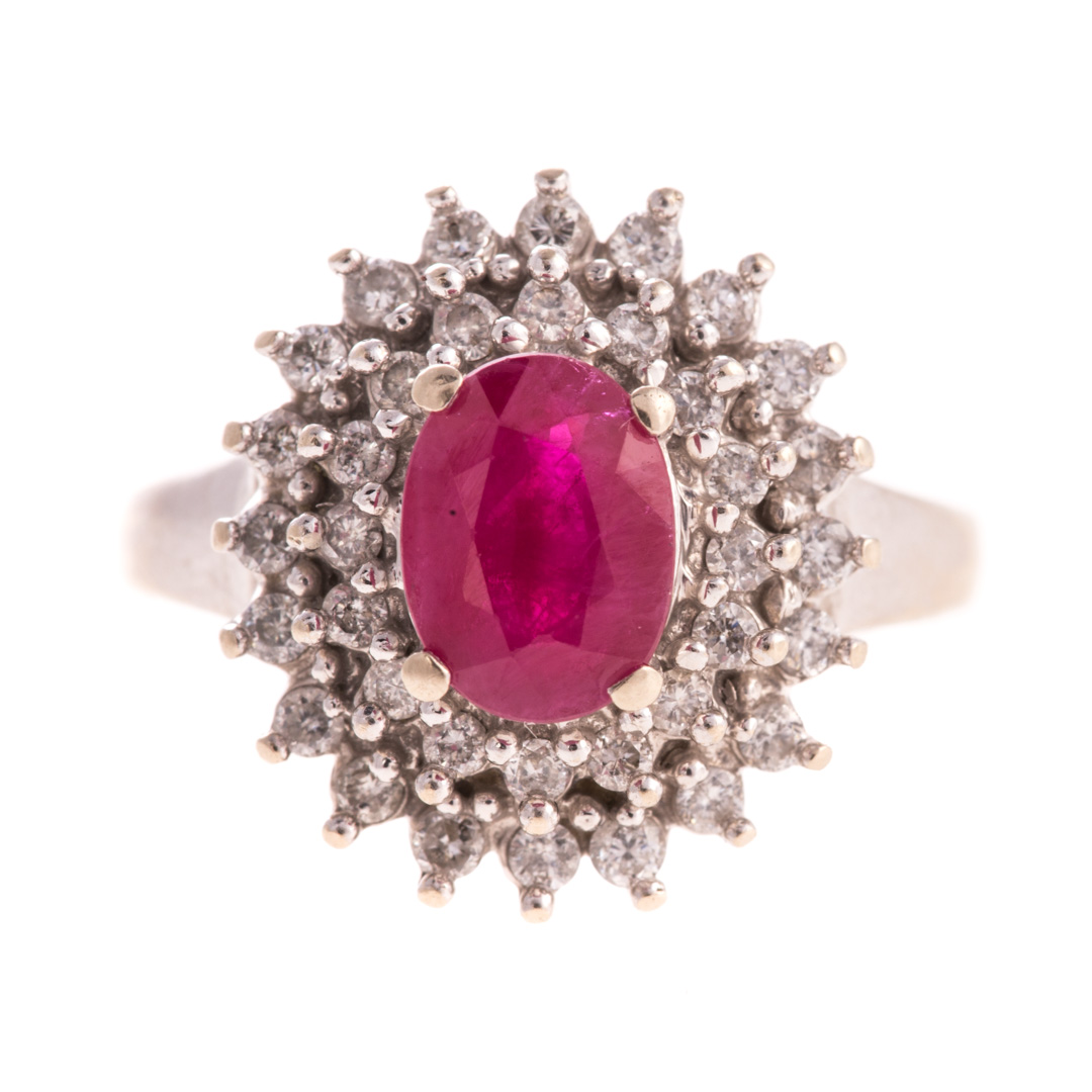 Appraisal: A Lady's Ruby and Diamond Ring in K K white