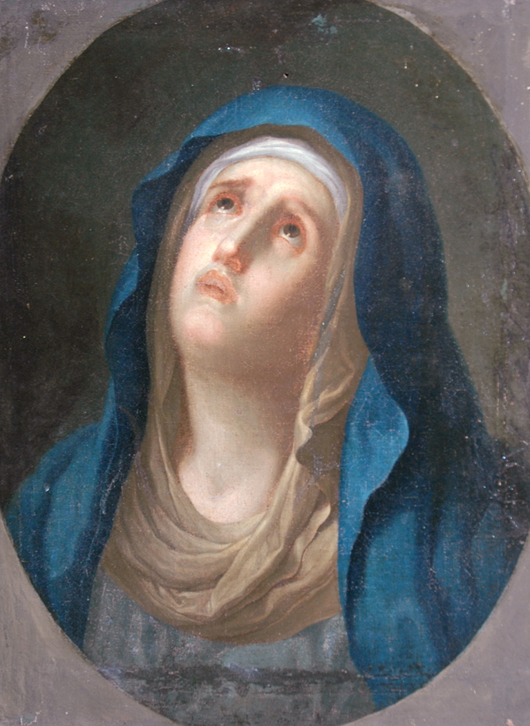 Appraisal: Spanish School th Century Mourning Virgin Oil on canvas within