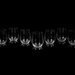 Appraisal: A Set of Eight Riedel Stemless Wine Glasses each marked