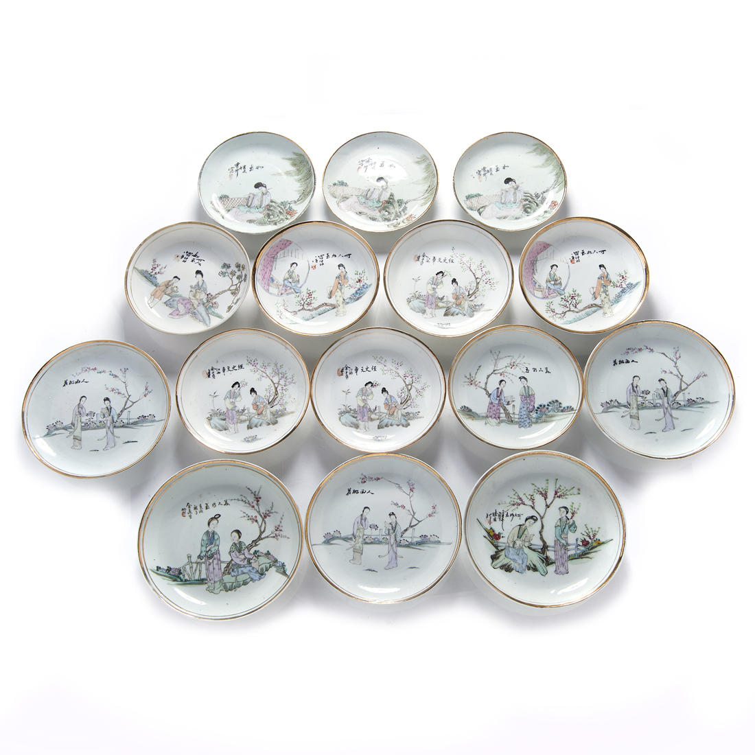 Appraisal: LOT OF CHINESE FAMILLE ROSE DISHES lot of Chinese famille