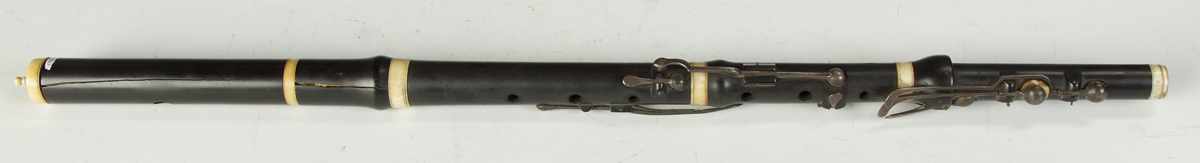 Appraisal: th Cent Ebony Ivory Flute Condition Cracks Dimensions L ''Provenance