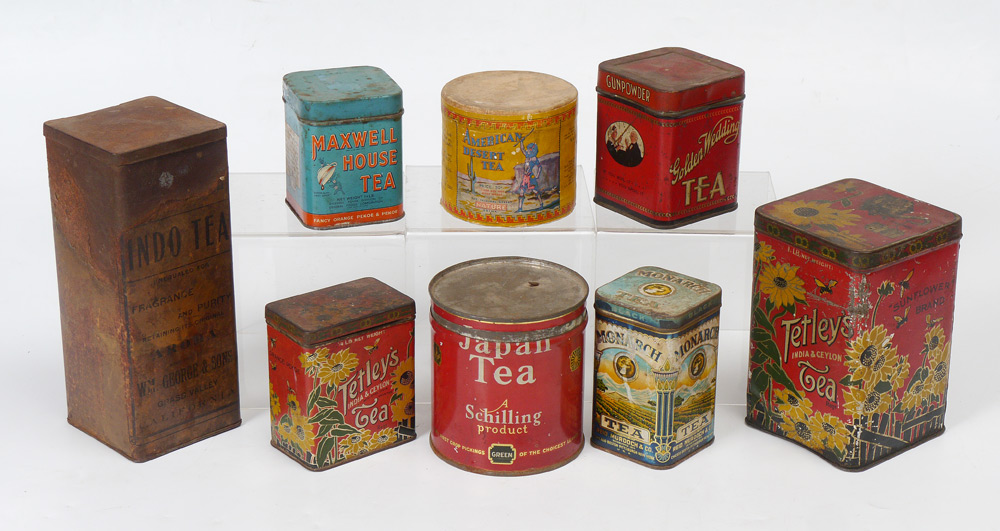 Appraisal: PIECE TEA ADVERTISNG TINS pieces total to include Wm George