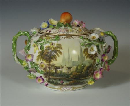 Appraisal: A th century English porcelain twin handled tureen and cover