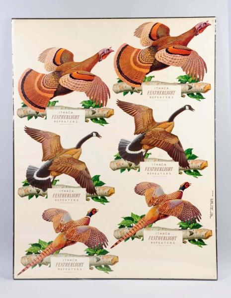 Appraisal: Ithaca Gun Fowl Uncut Sheet This sheet depicts game fowl