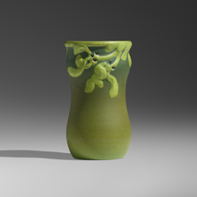 Appraisal: Albert R Valentien for Valentien Pottery EXCEPTIONAL VASE WITH MISTLETOE