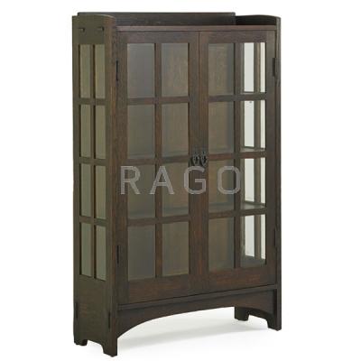 Appraisal: GUSTAV STICKLEY Two-door china cabinet no Condition Report