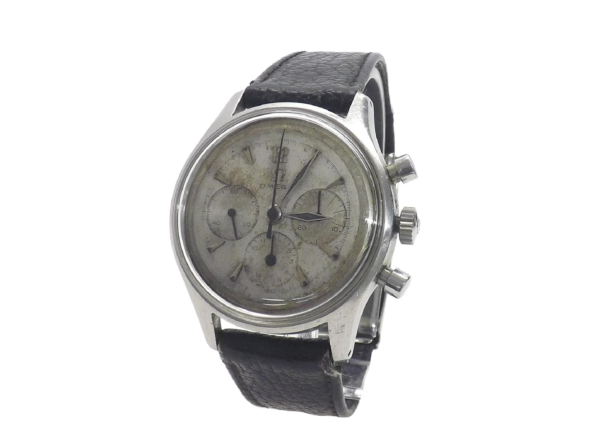 Appraisal: Omega s chronograph stainless steel gentleman's wristwatch ref the tarnished