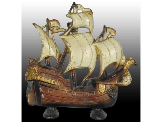 Appraisal: Galleon Ship Wedge Cast Iron Doorstop Description Signed Creations Co