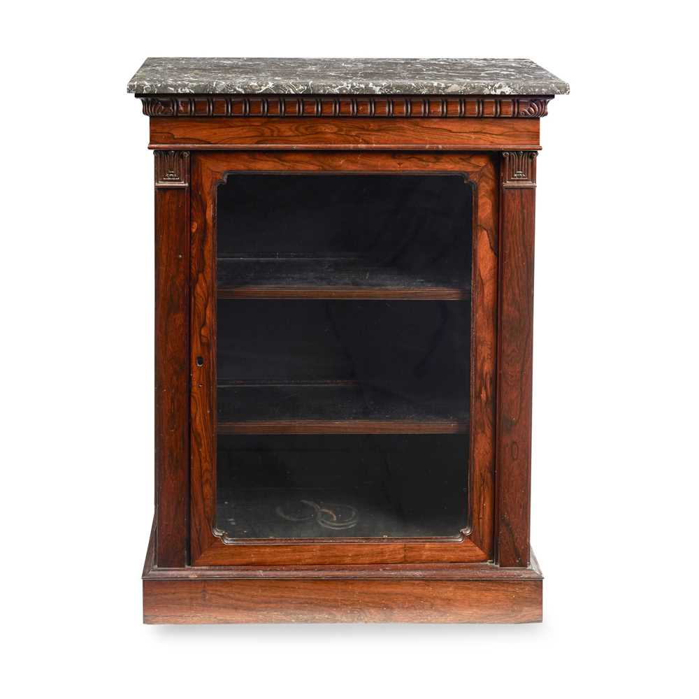 Appraisal: Y GEORGE IV ROSEWOOD MARBLE TOPPED SIDE CABINET EARLY TH