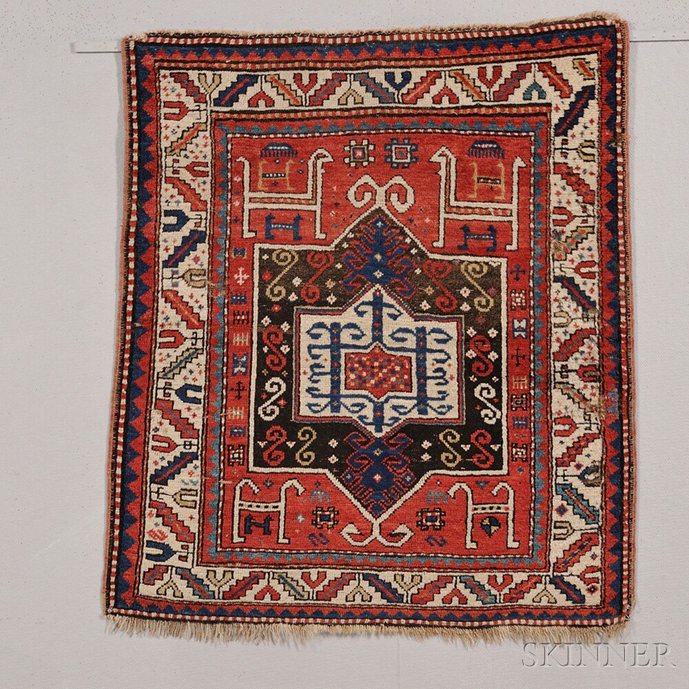 Appraisal: Fachralo Kazak Rug Southwest Caucasus the large brown gabled and