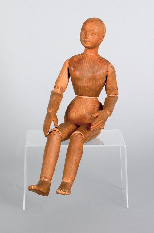 Appraisal: French articulated artist's doll th c h